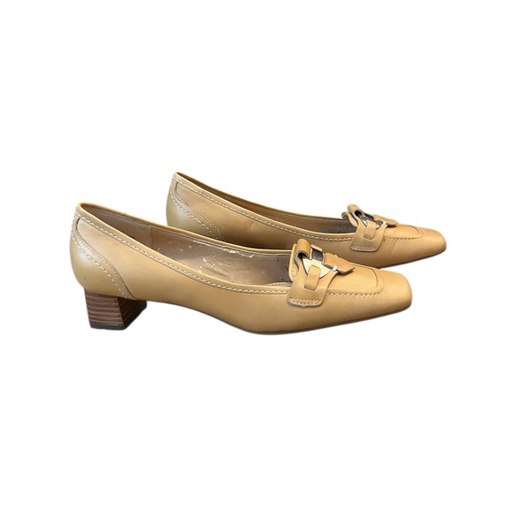 Vintage Etienne Aigner Solo Sand Suede Leather Buckle Moc-Toe Slip -On Loafers 6 - Picture 10 of 12